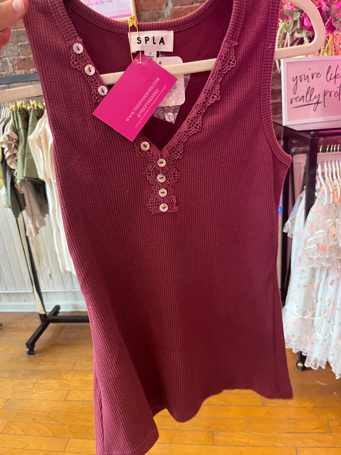 Lace Maroon Tank (LG)