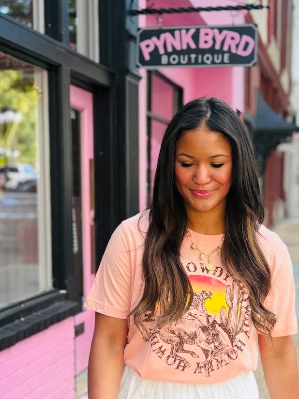Peach Howdy Howdy Tee