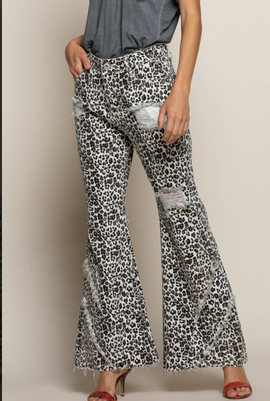 Leopard Vintage Ivory Jeans