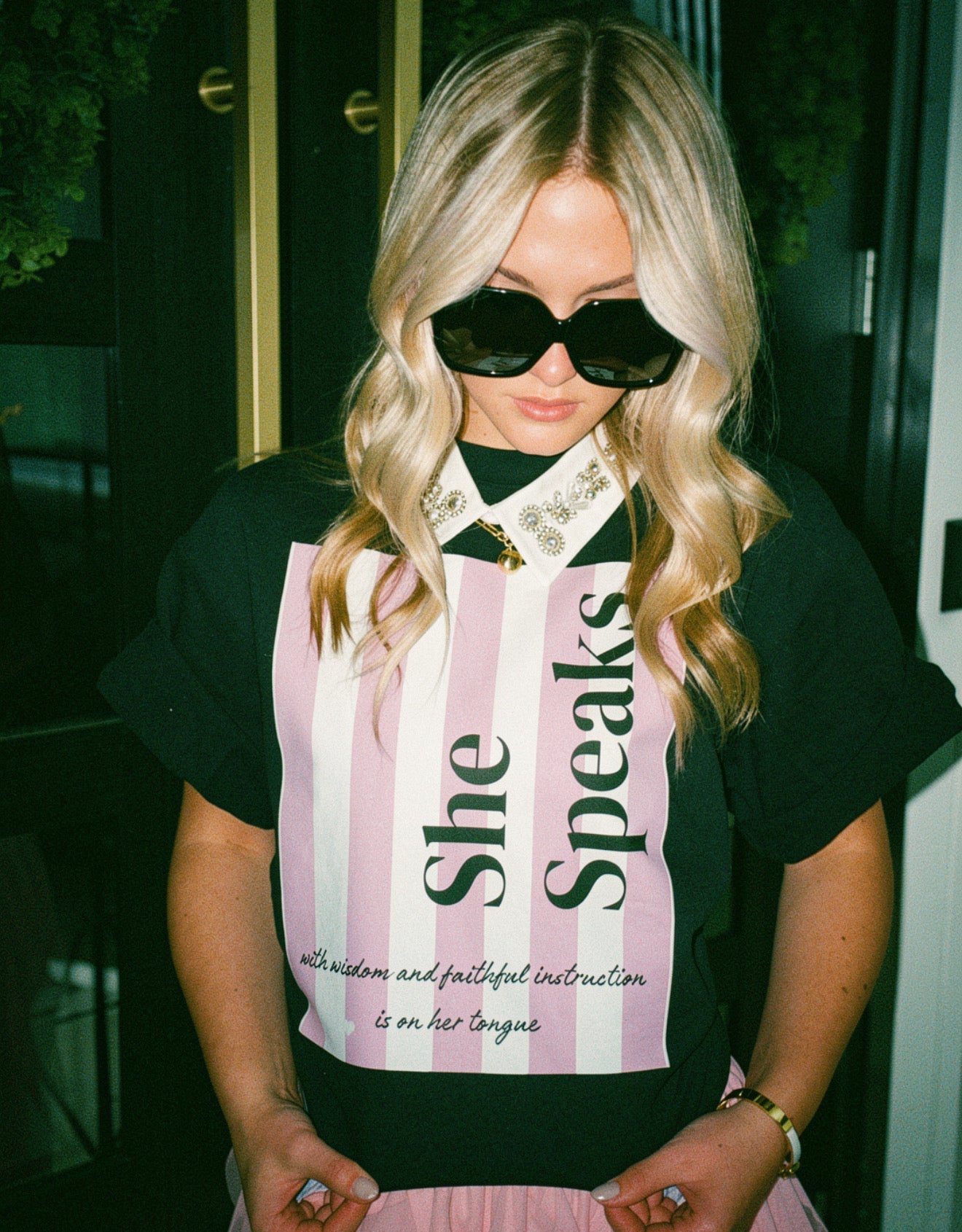 She Speaks Crewneck Sweater Tee