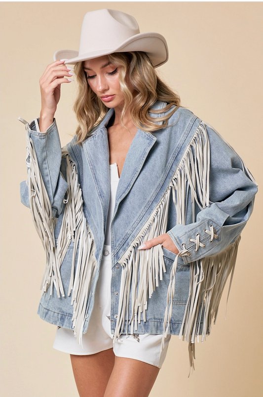 Jean Fringe Jacket