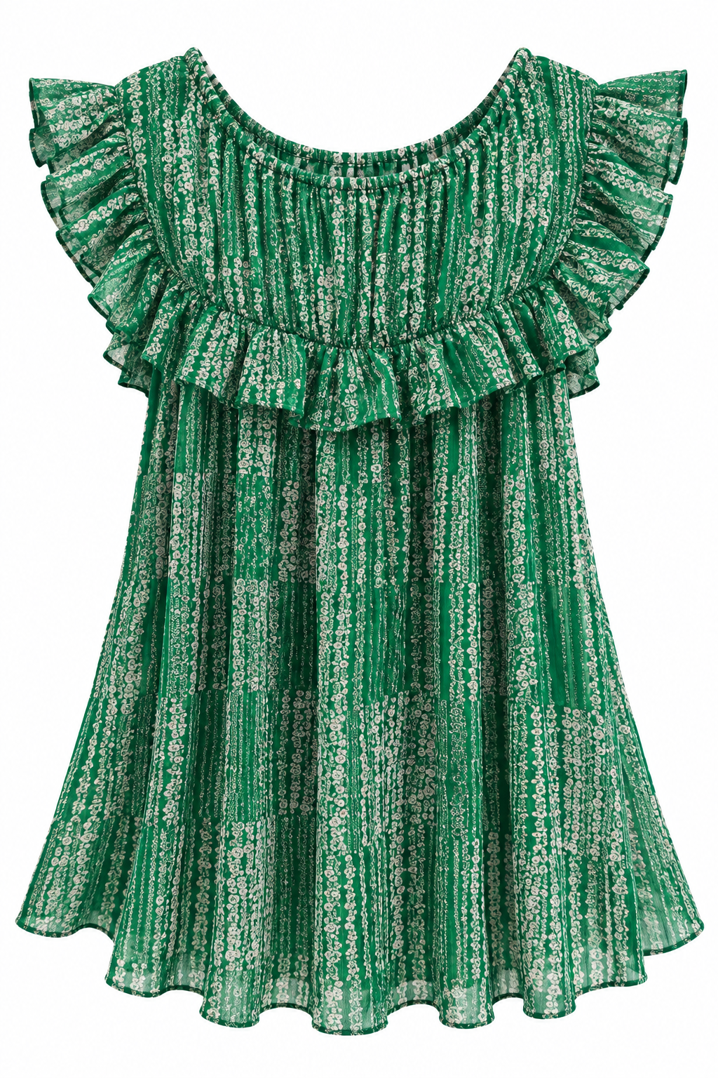 Green Ruffle Top