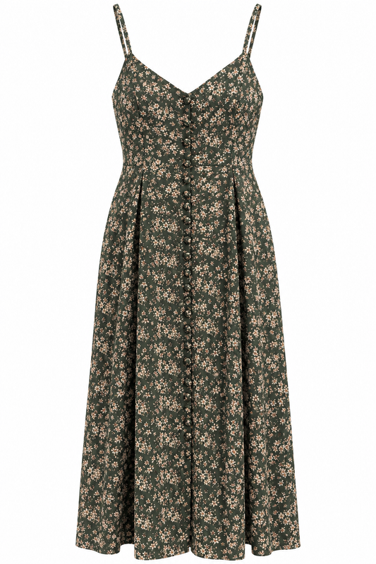Dark Green Daisy Dress (LG)