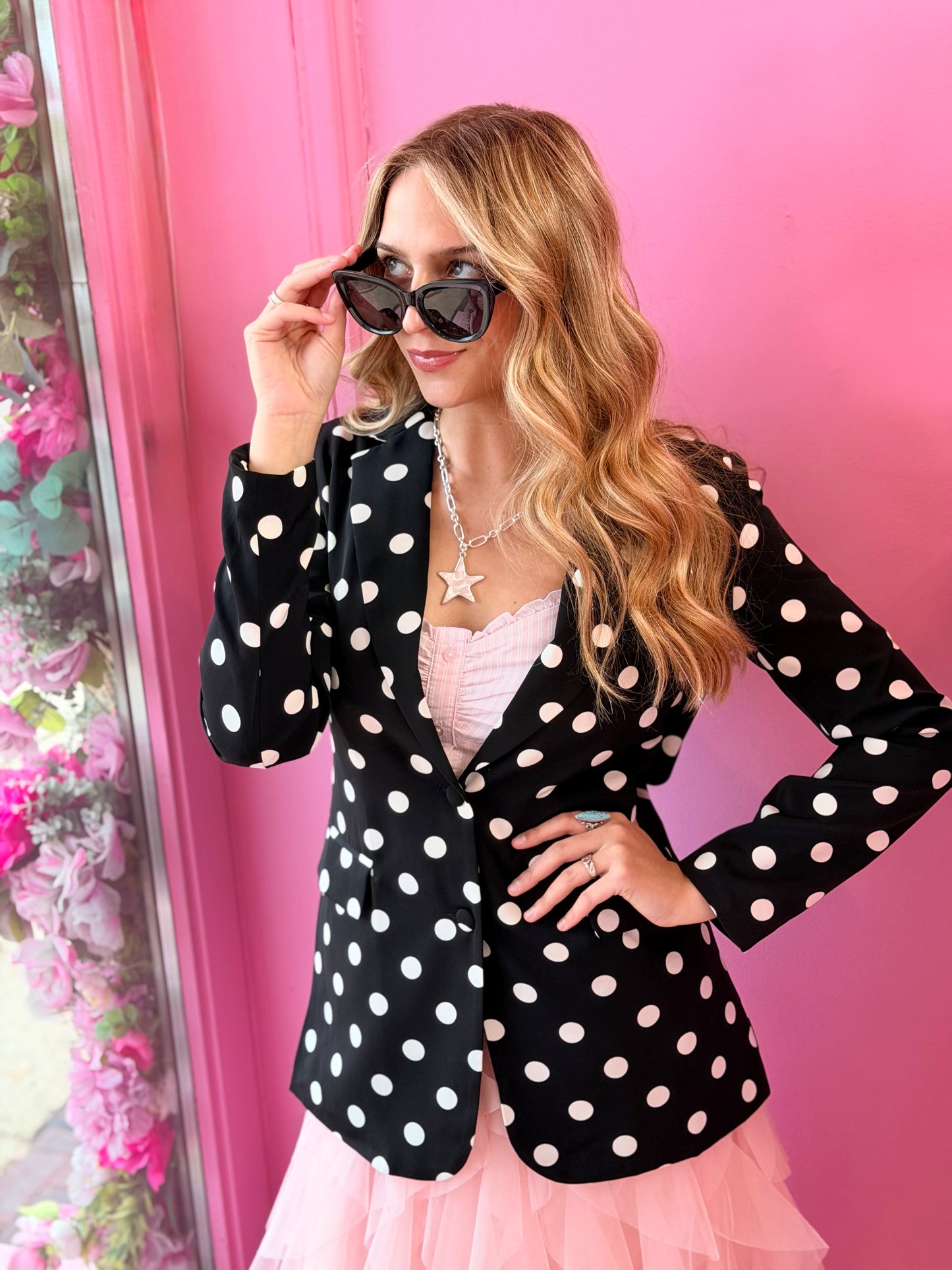 Black Polka Dot Blazer