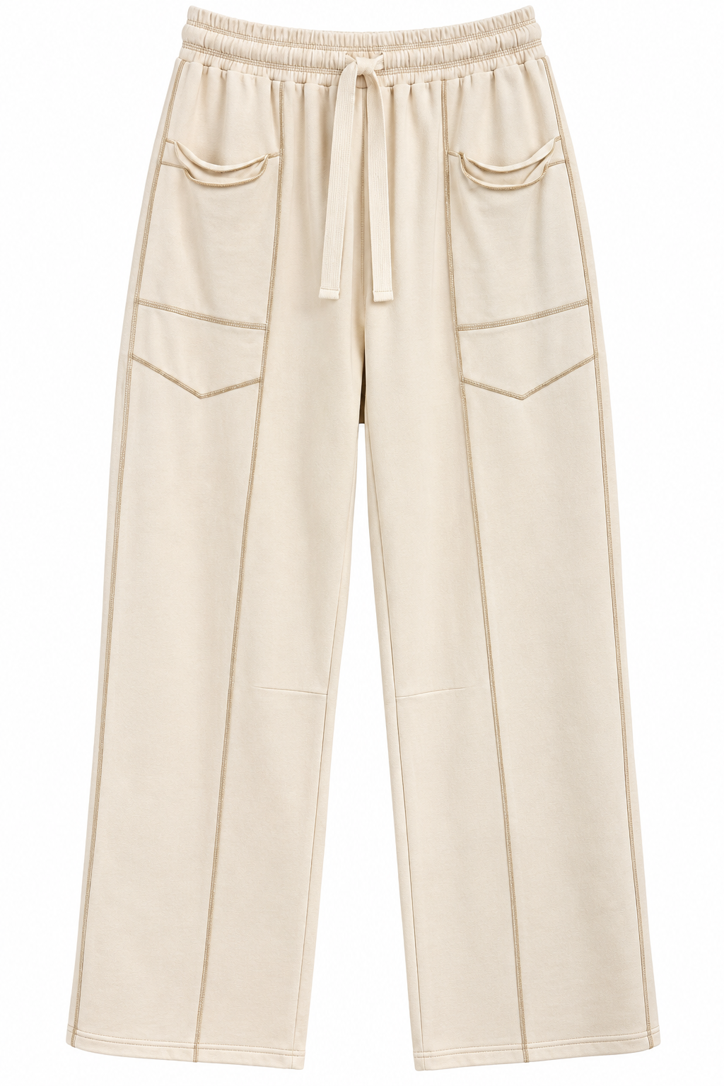 Cream Soft Knit Pants