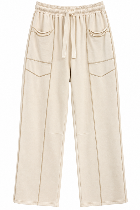 Cream Soft Knit Pants