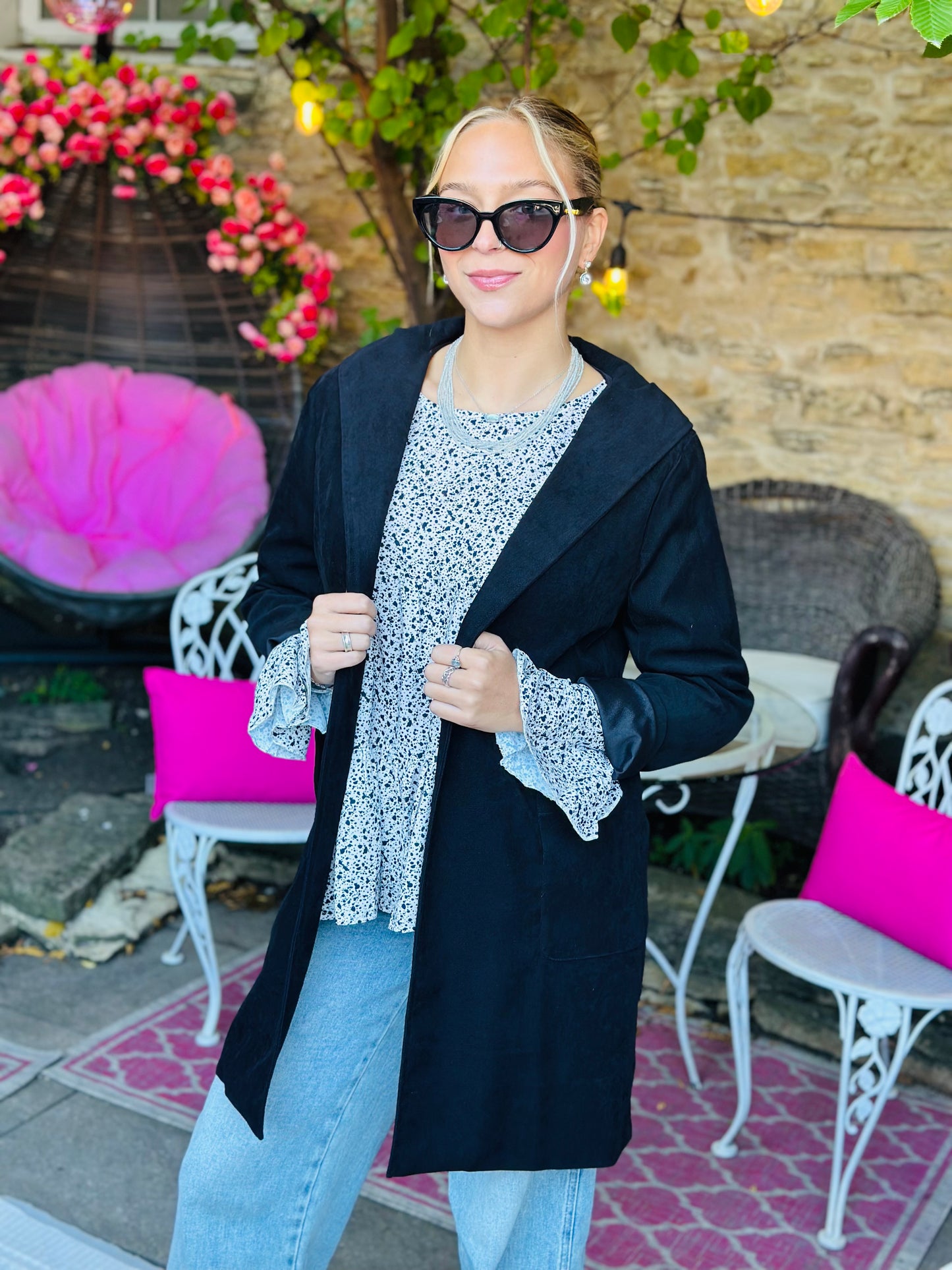 Black Hooded Blazer