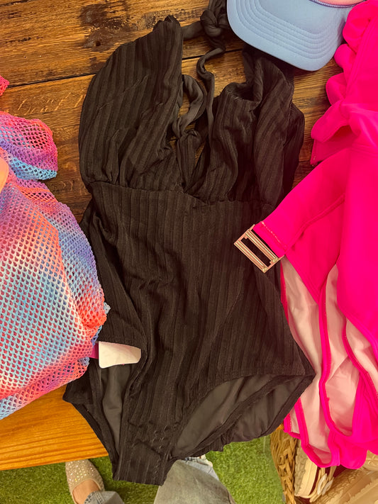 Black Halter Swimsuit (LG)