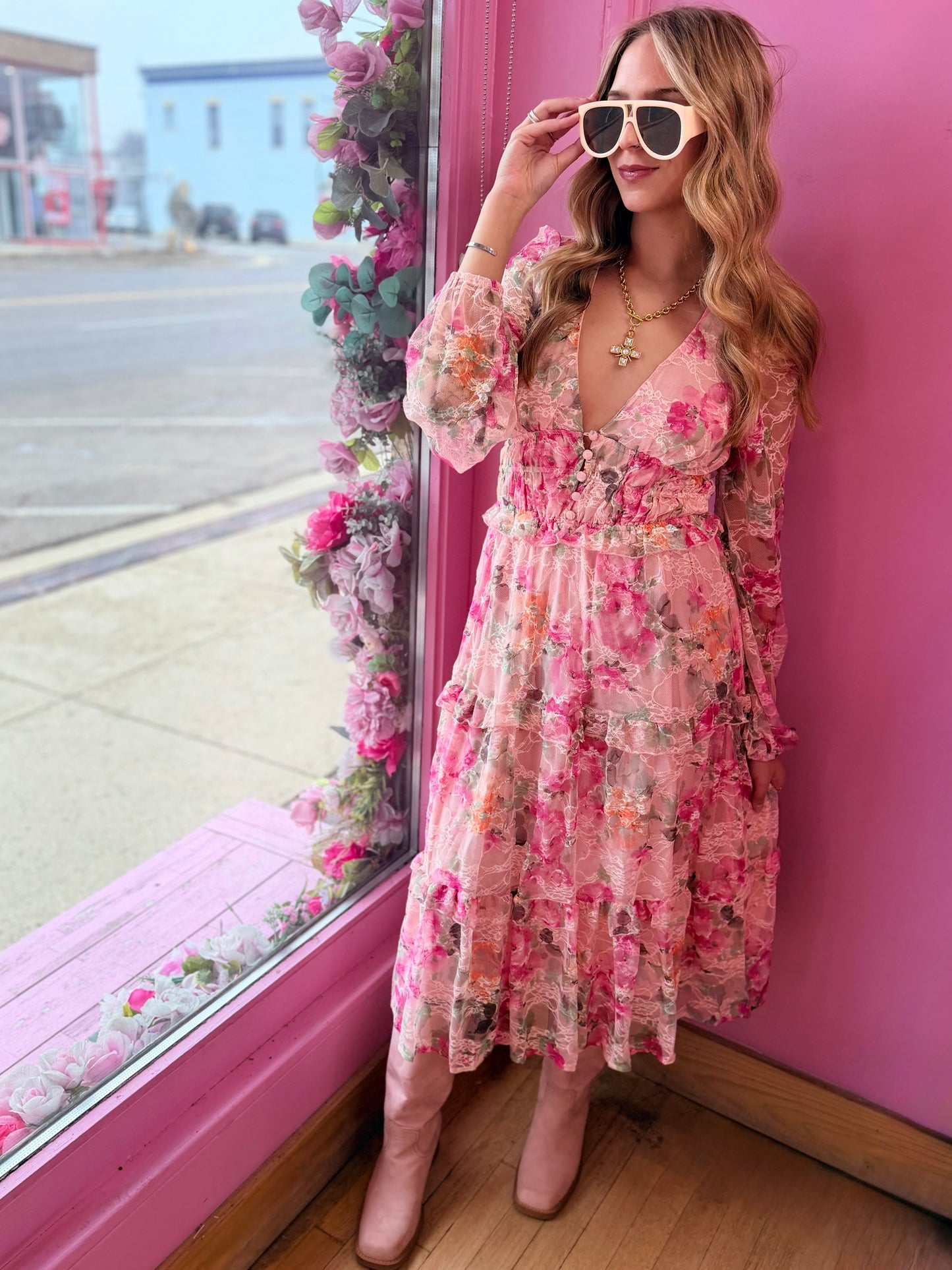 Pink Floral Dress