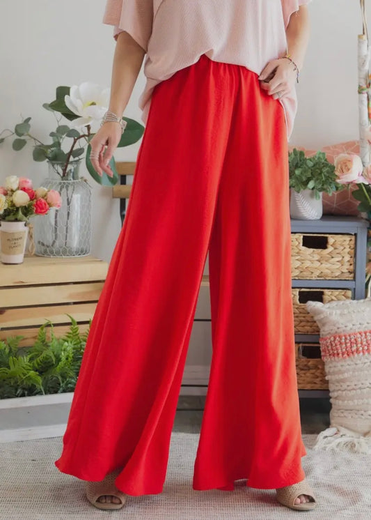 Tommie Red Wide Leg Pants