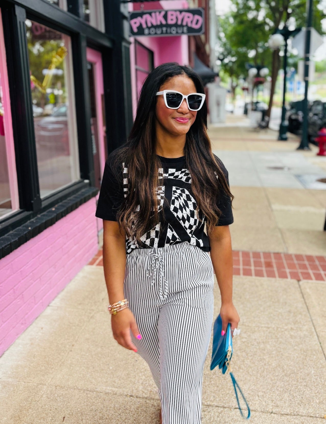 Black+White Strip Pant