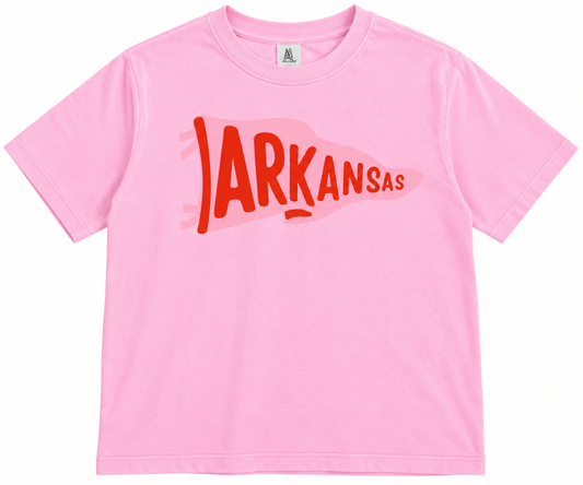 Arkansas Pennant Pink Tee