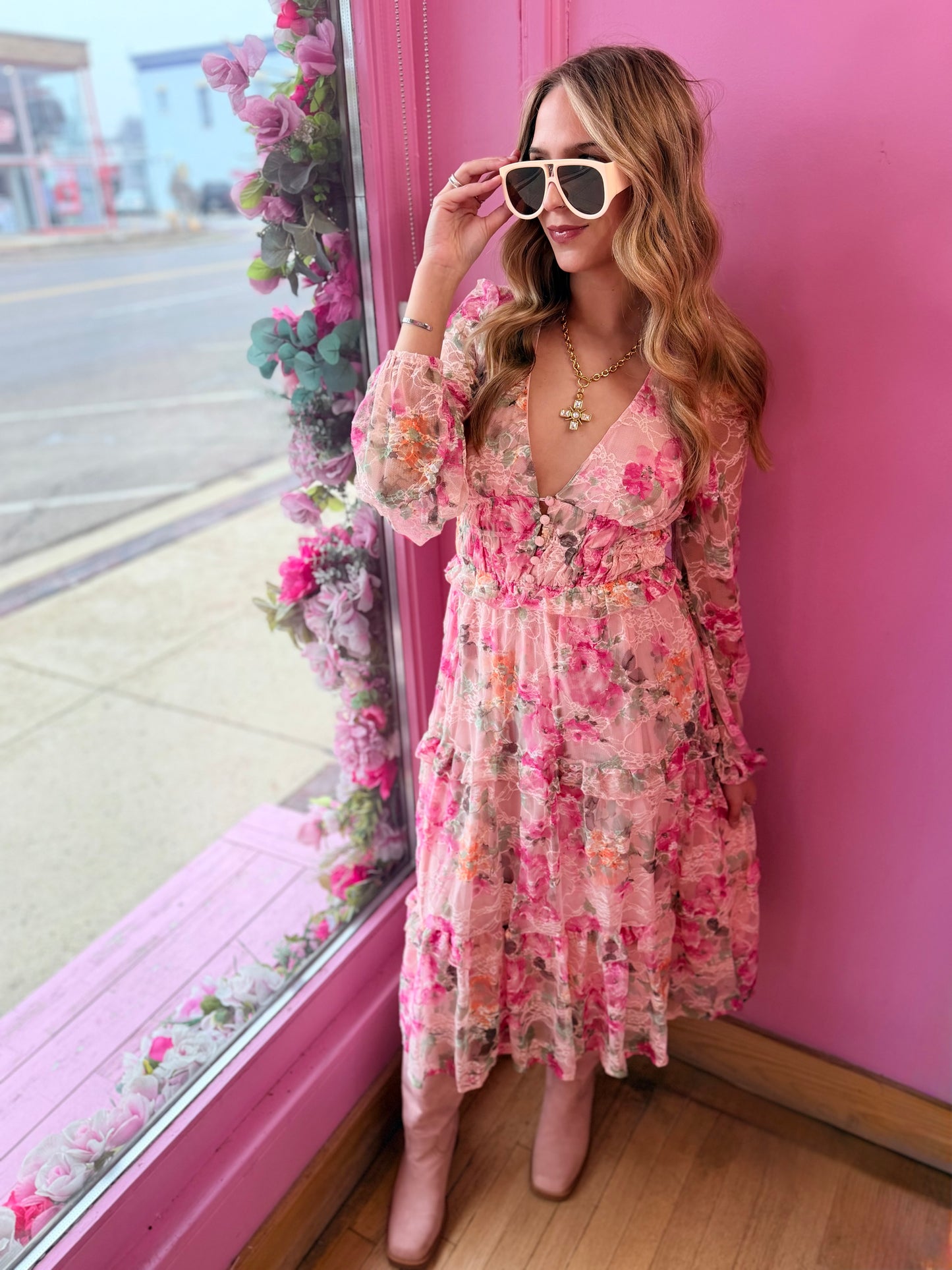 Pink Floral Dress