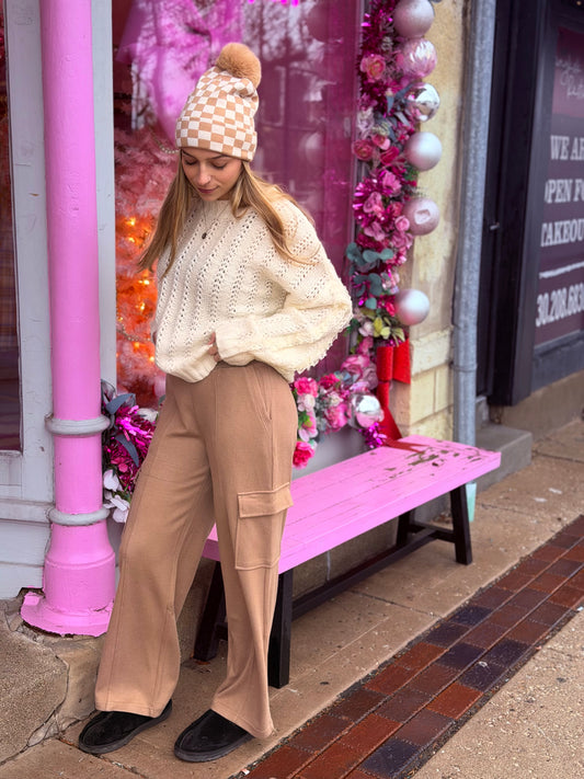 Khaki Cargo Sweatpants