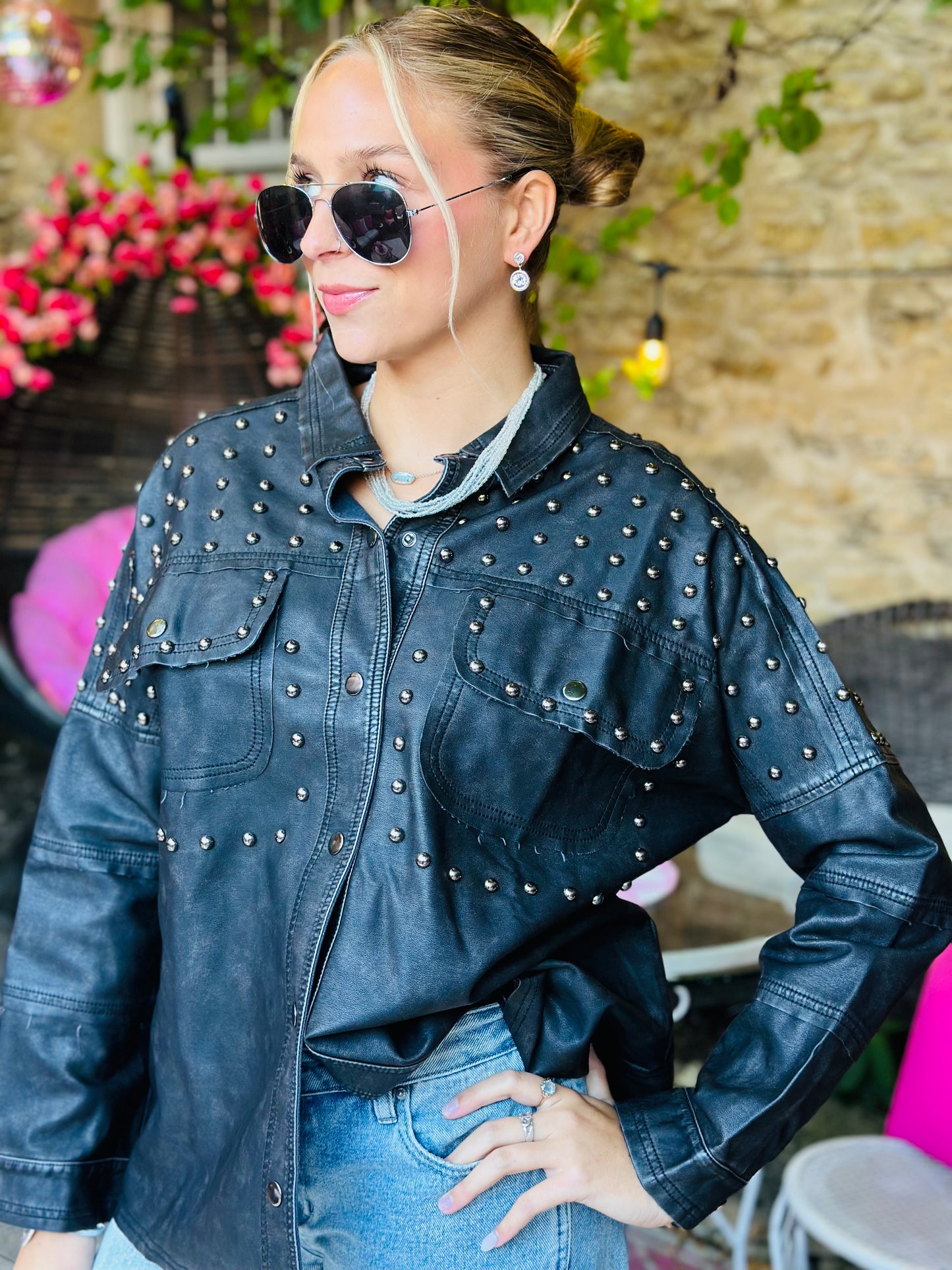 Black Stud Shacket