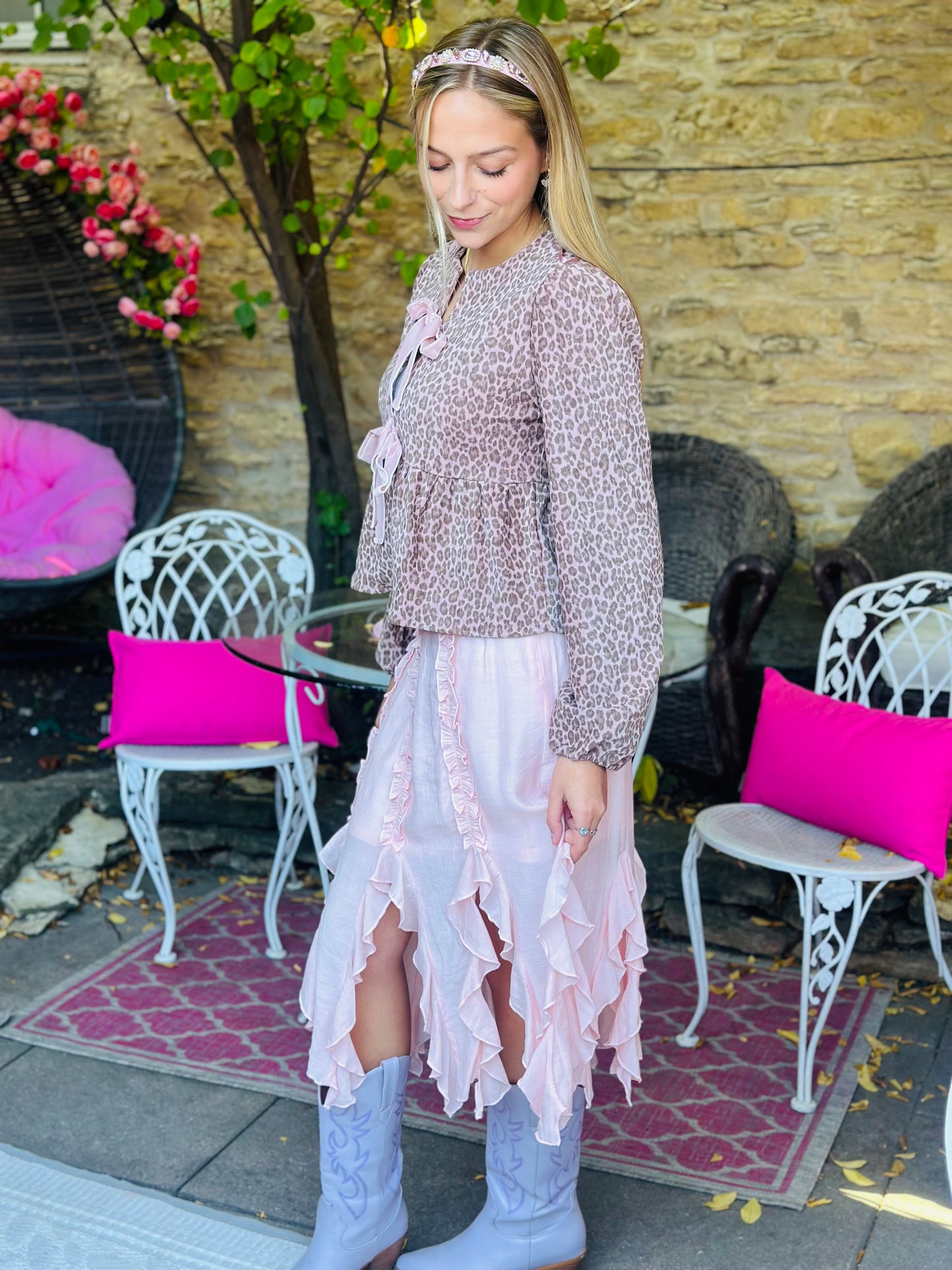 Blush Pink Ruffle Skirt