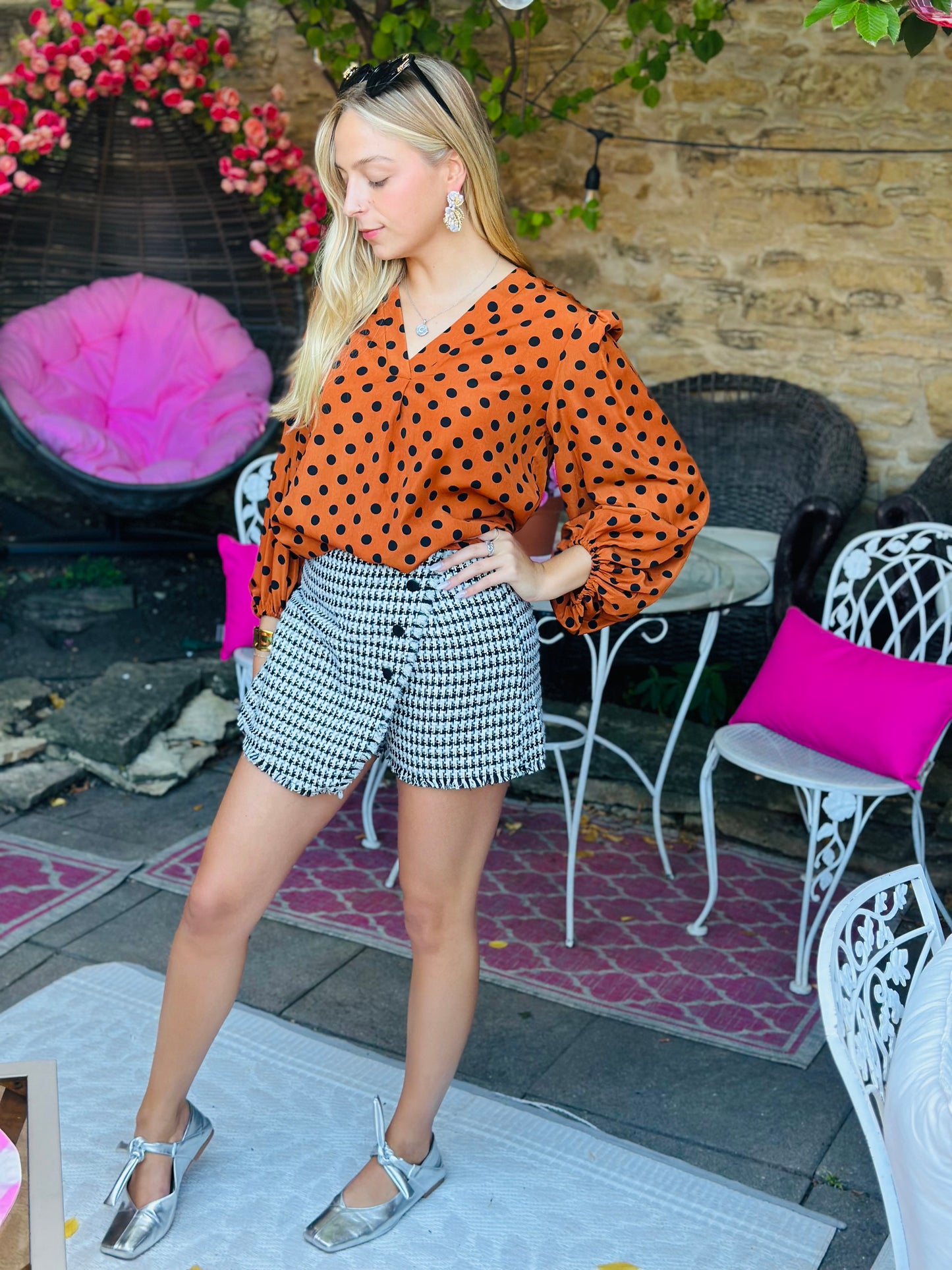 Black Tweed Mini Skort
