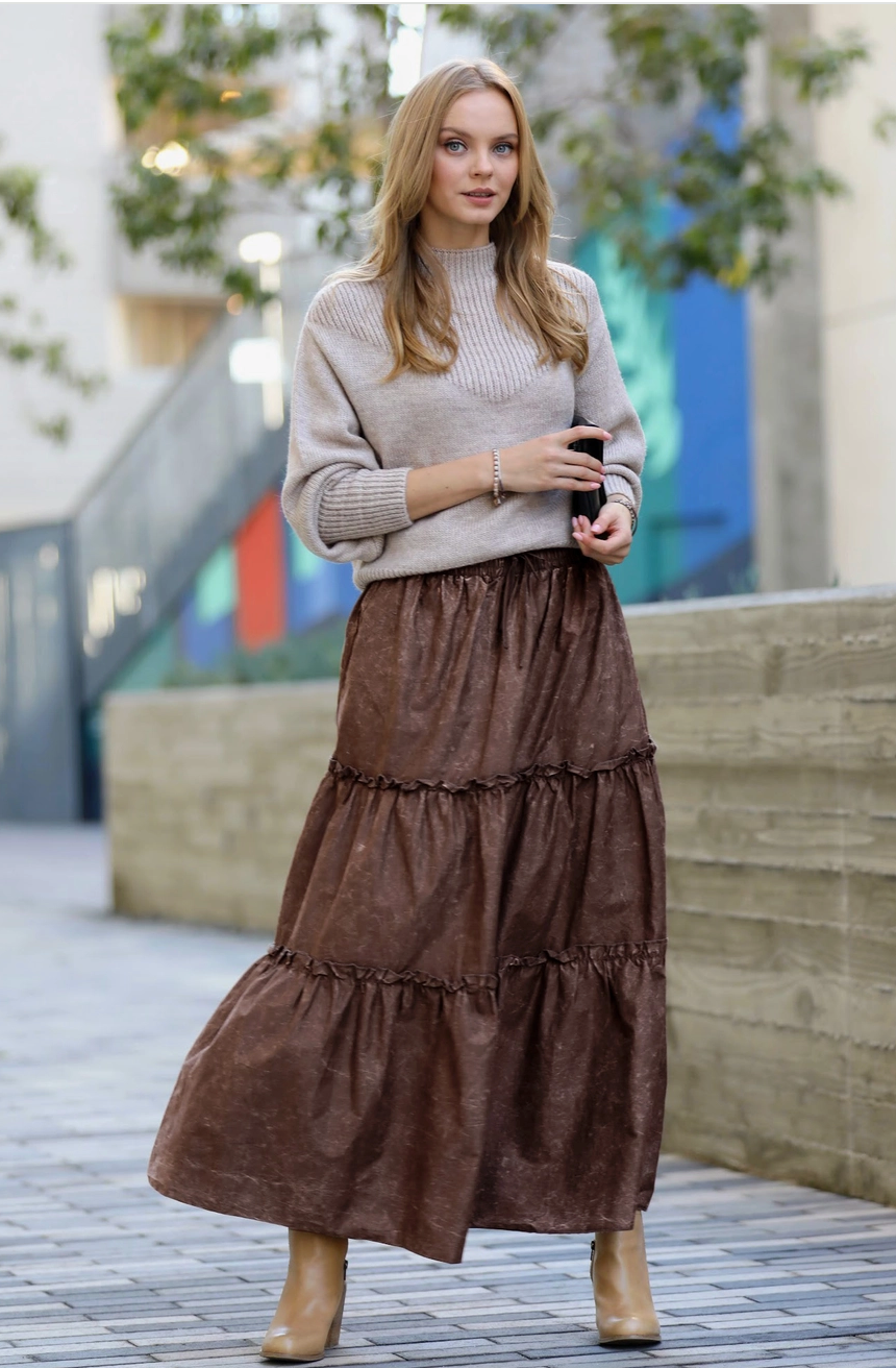 Brown Maxi Skirt