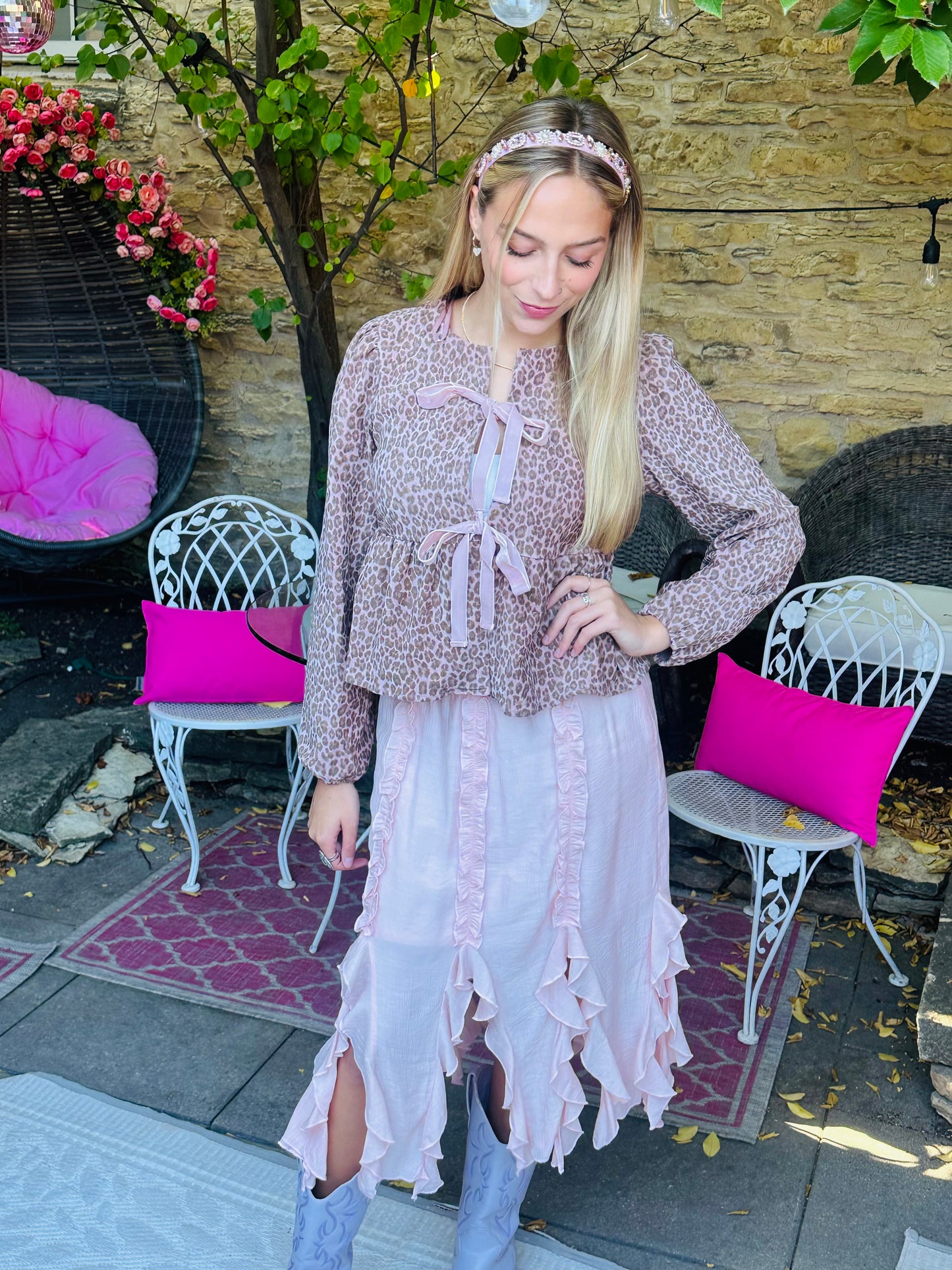 Blush Pink Ruffle Skirt