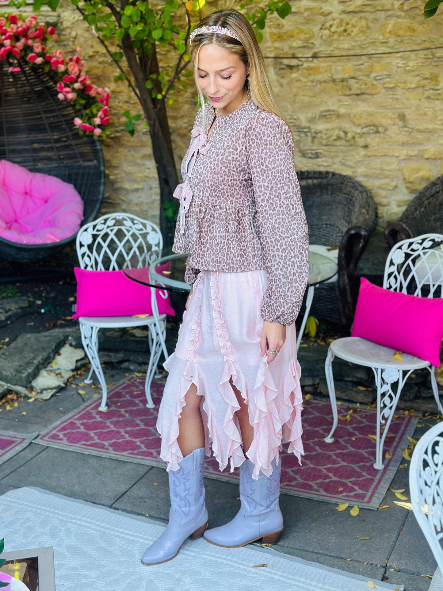 Blush Pink Ruffle Skirt