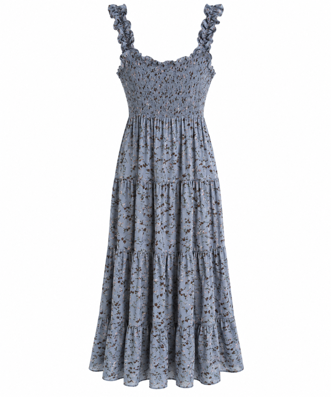 Blue Ruffle Floral Maxi LG
