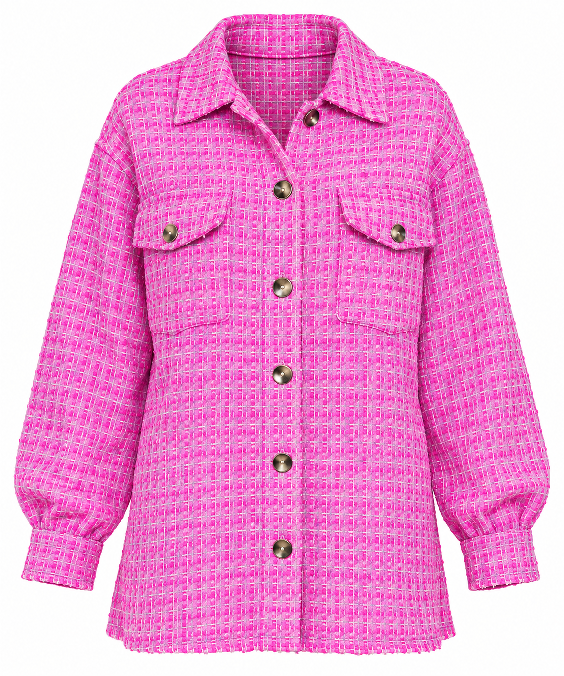 Pink Textured Tweed Jacket