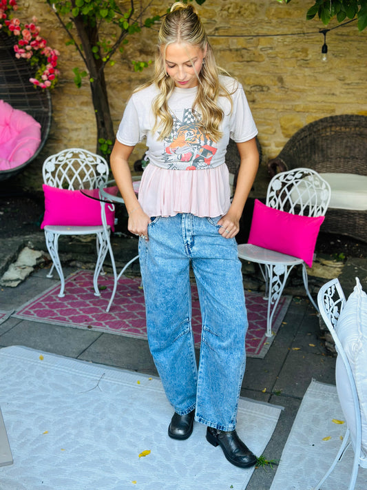 Medium Wash Barrel Jeans
