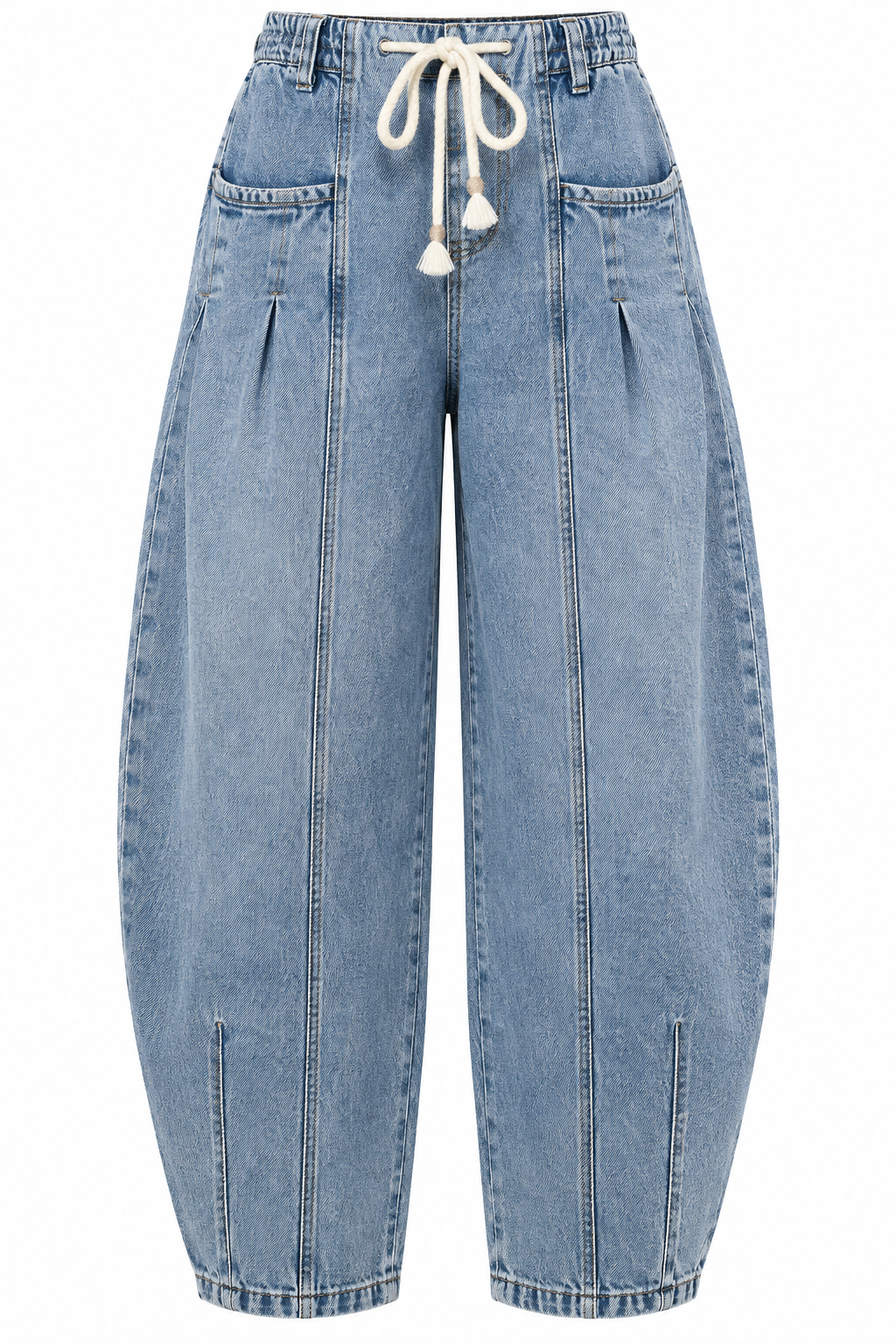 Denim Color Barrel Jeans