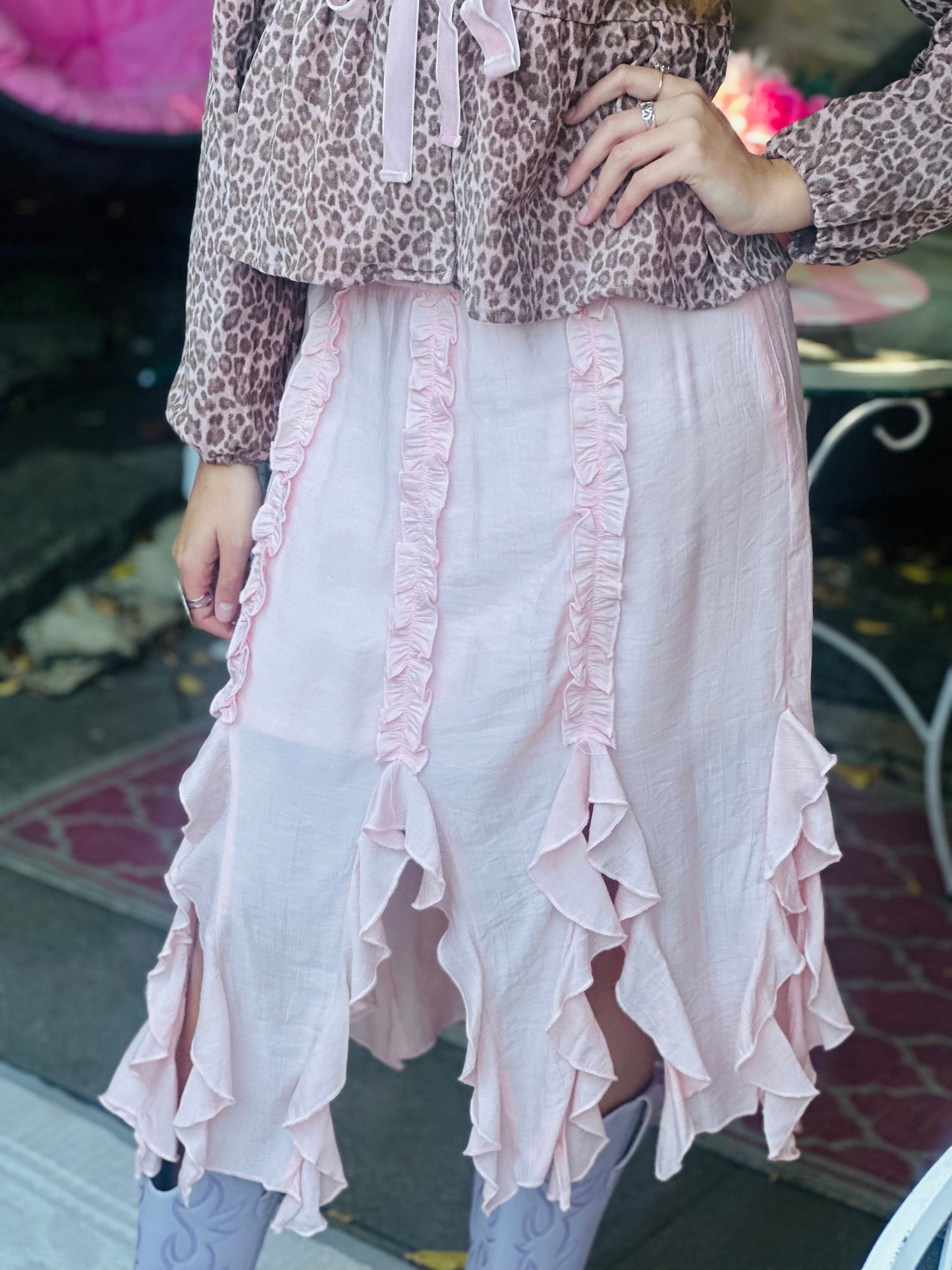 Blush Pink Ruffle Skirt