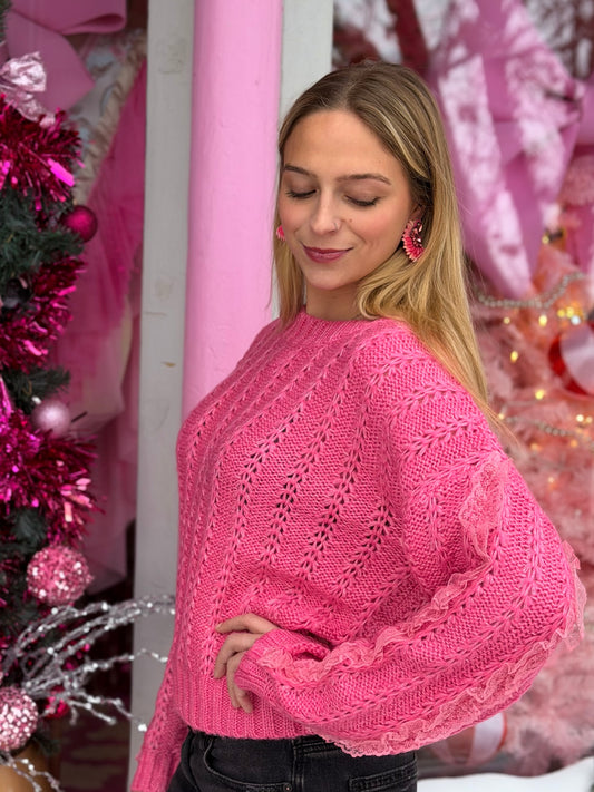 Pink Lace Sweater