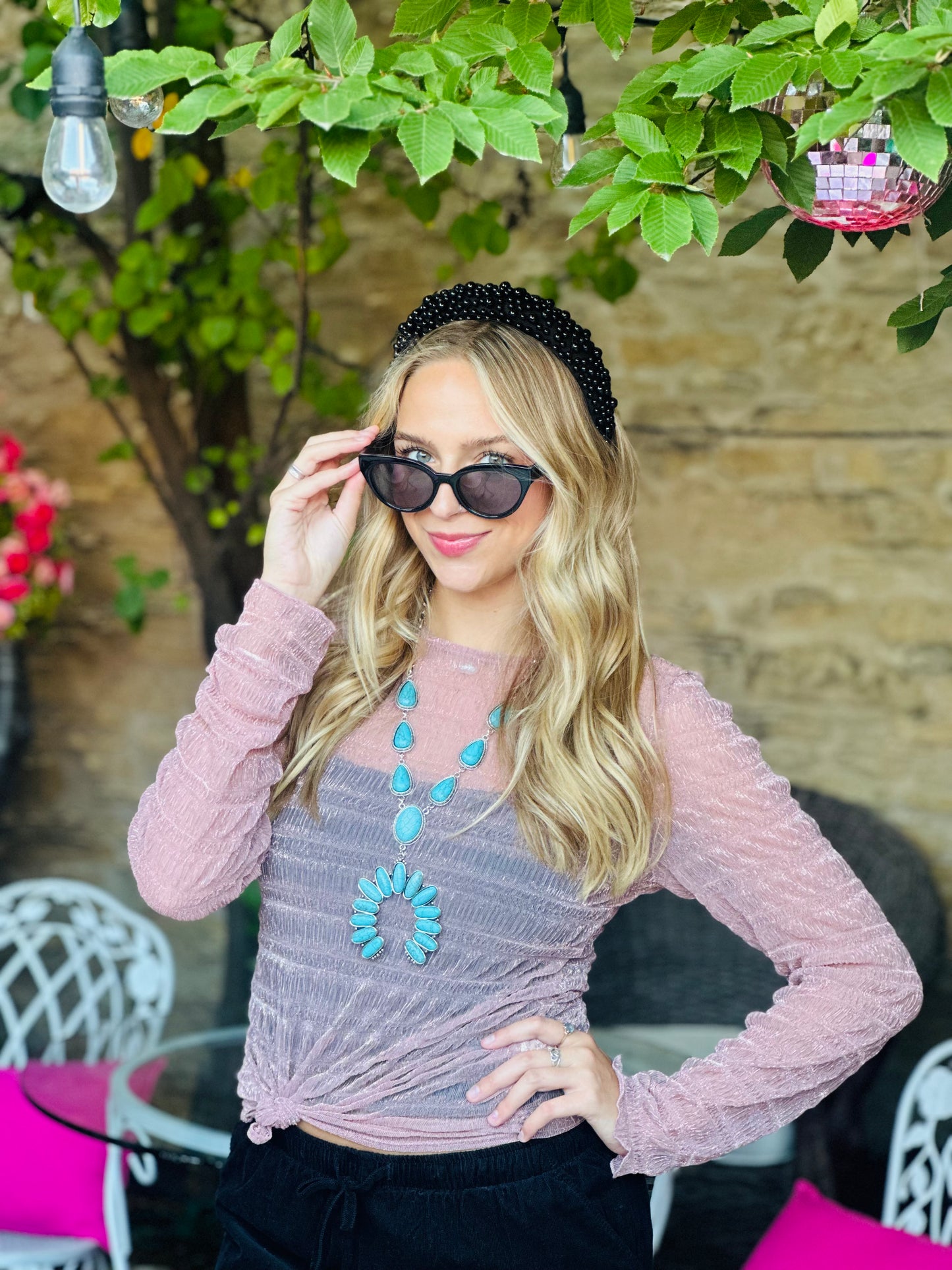 Mauve Sheer Shimmer Top