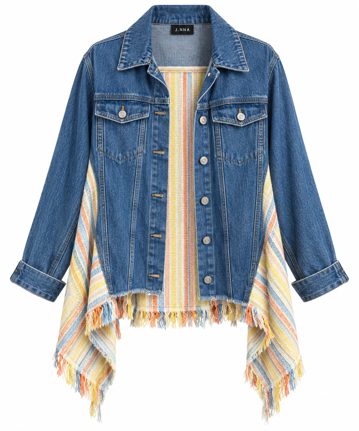 Neon Stripe Denim Jacket LG