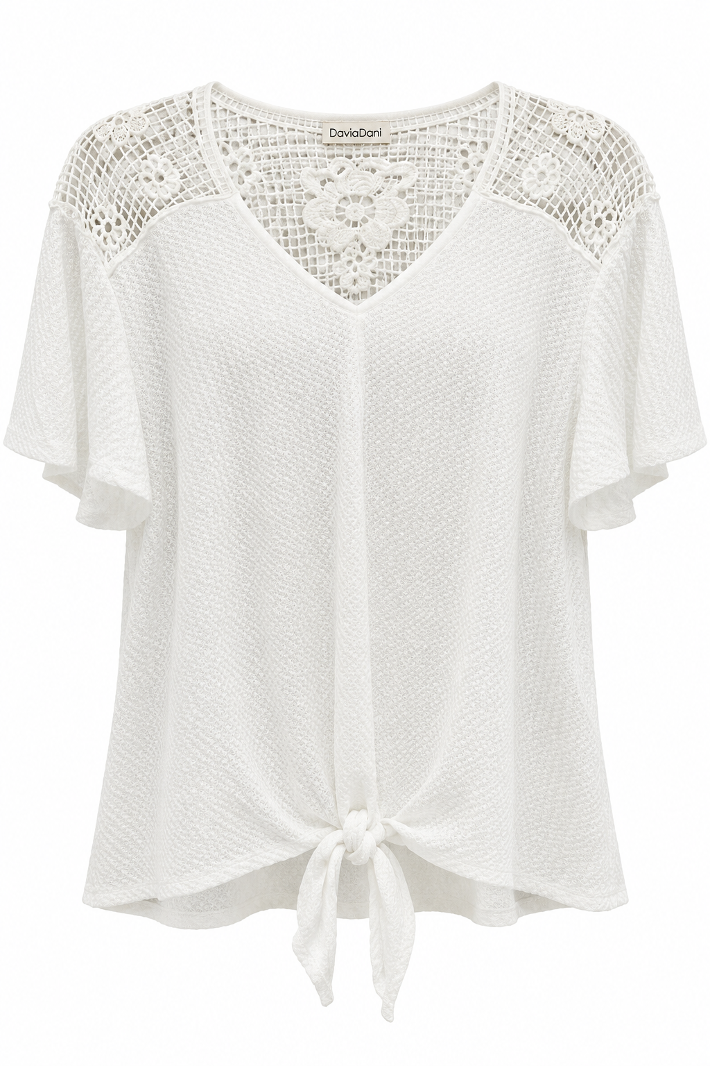 White Lace Back Top LG
