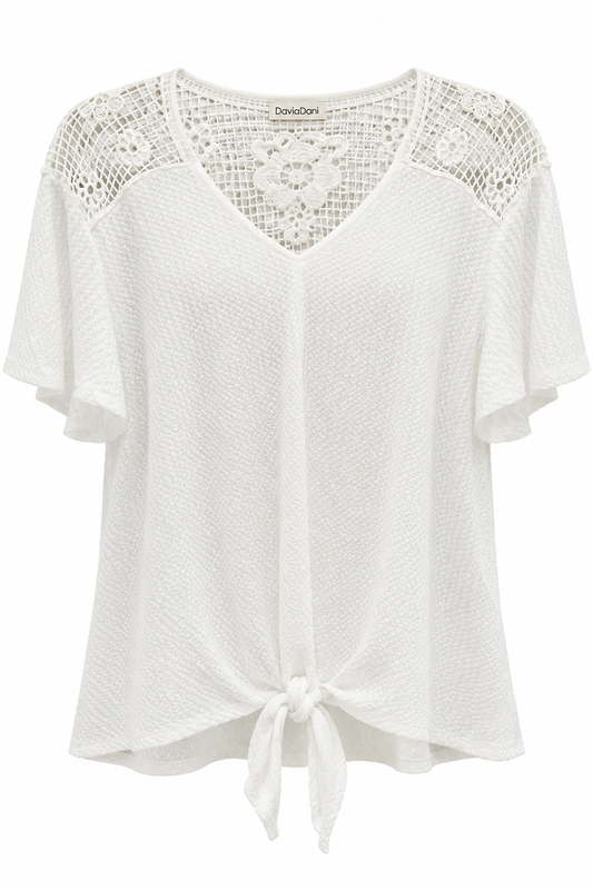 White Lace Back Top LG