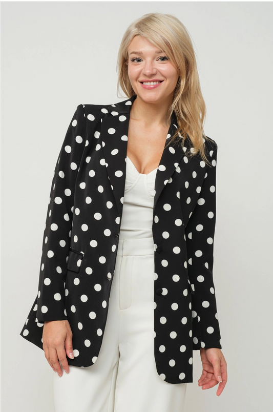 Black Polka Dot Blazer