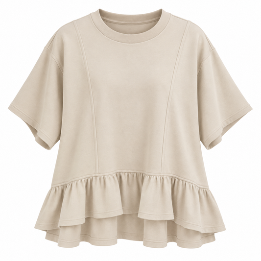 Sand Ruffle Top