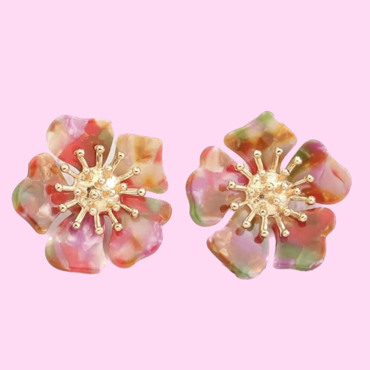 Oversized Multi Flower Earrings
