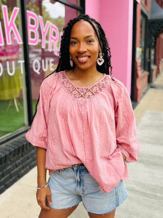 Blush Lace Top