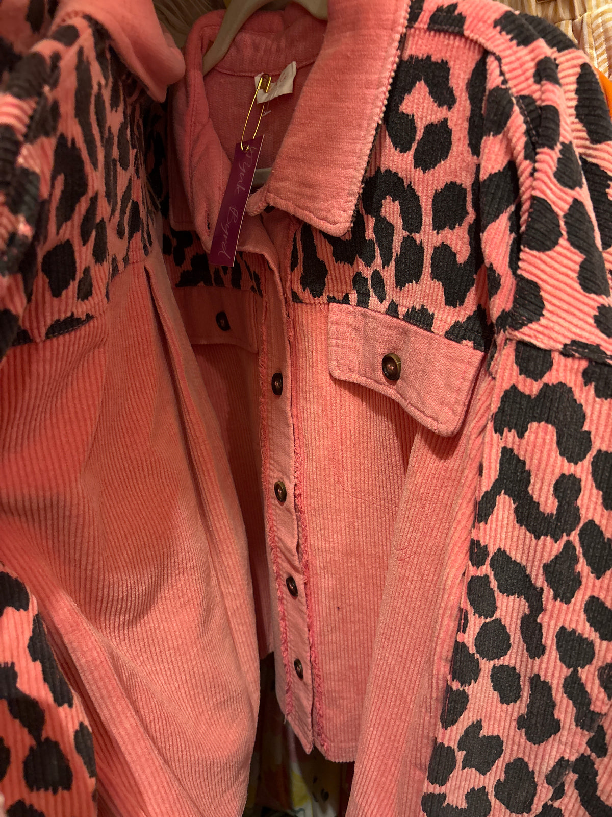 Pink Leopard Corduroy Jacket