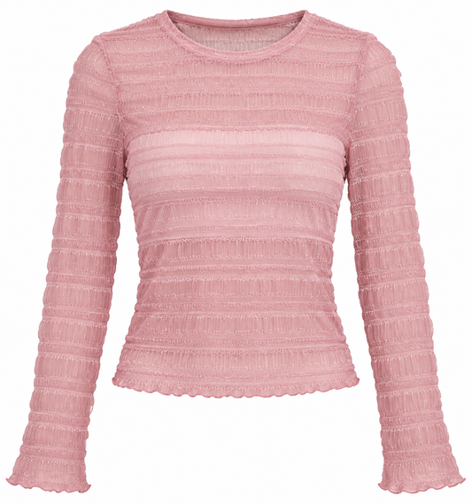 Mauve Sheer Shimmer Top