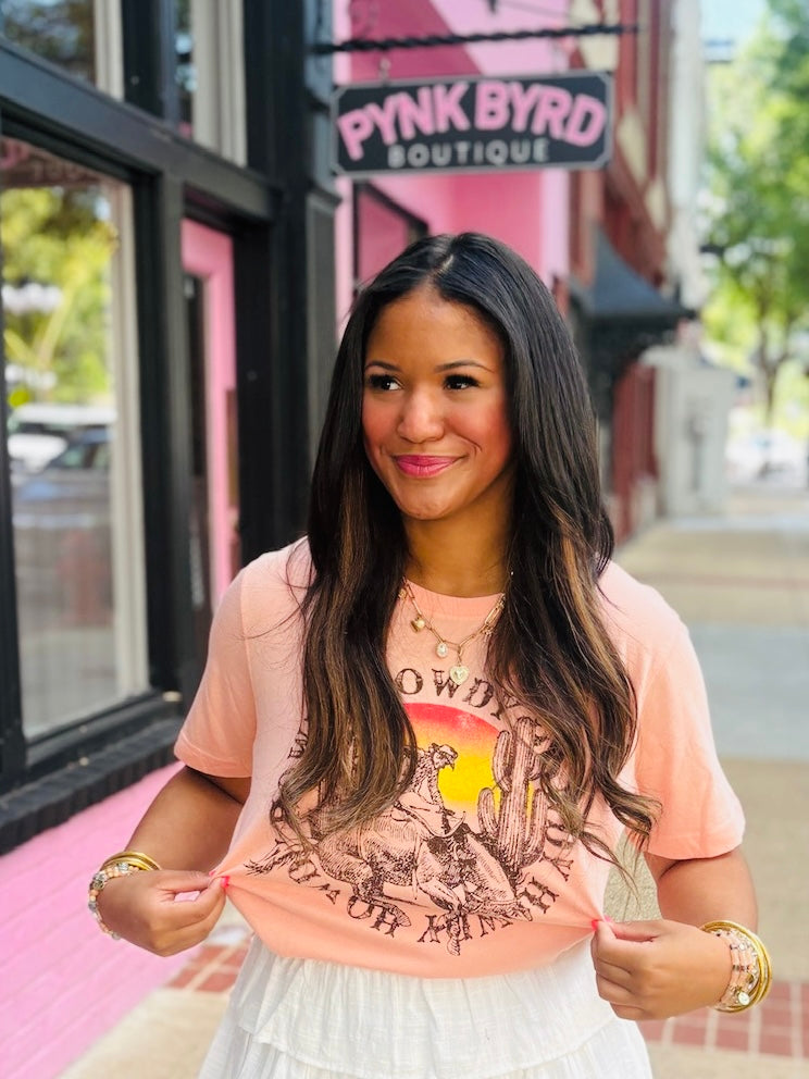 Peach Howdy Howdy Tee