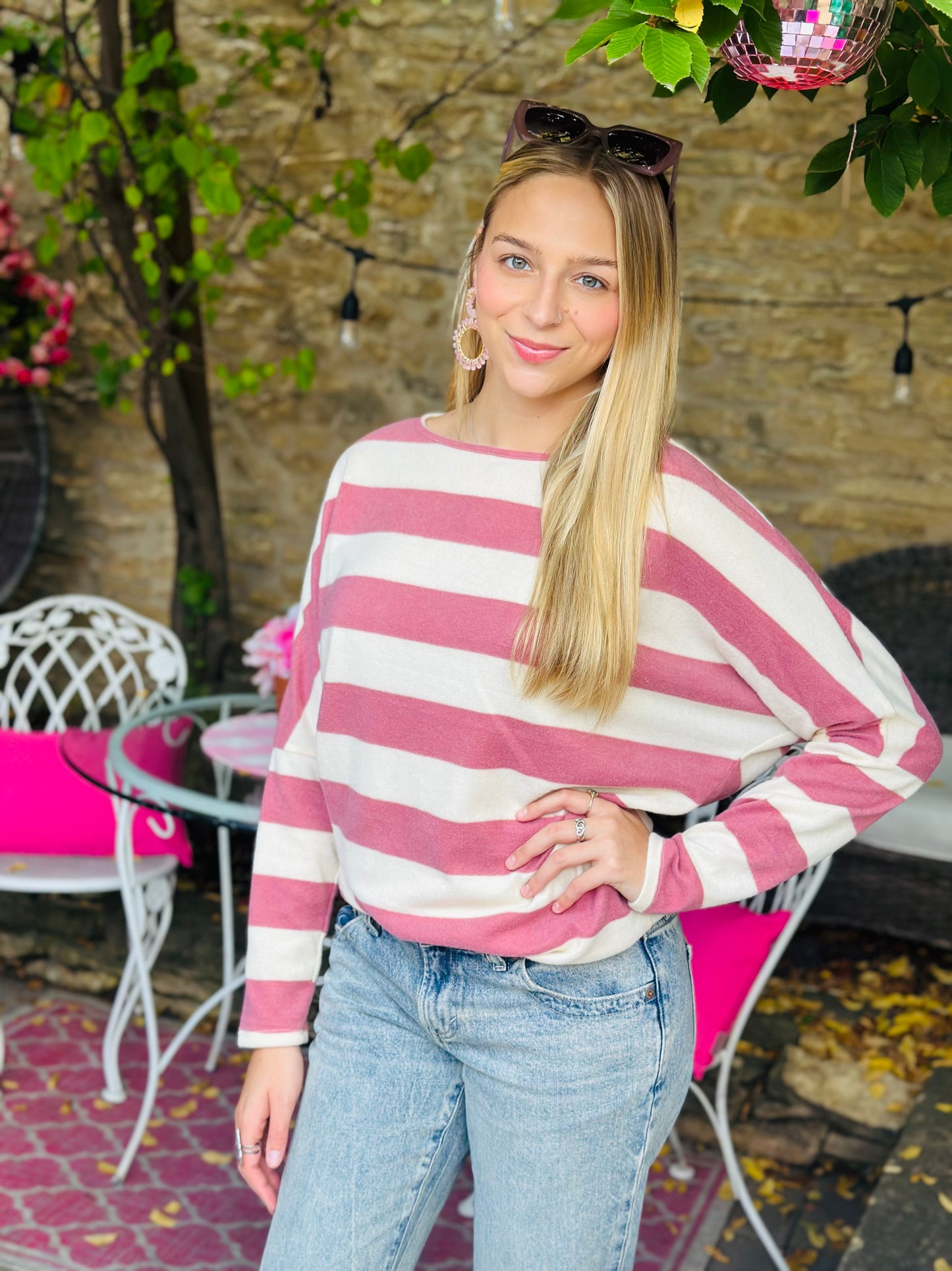 Mauve Stripe Sweater
