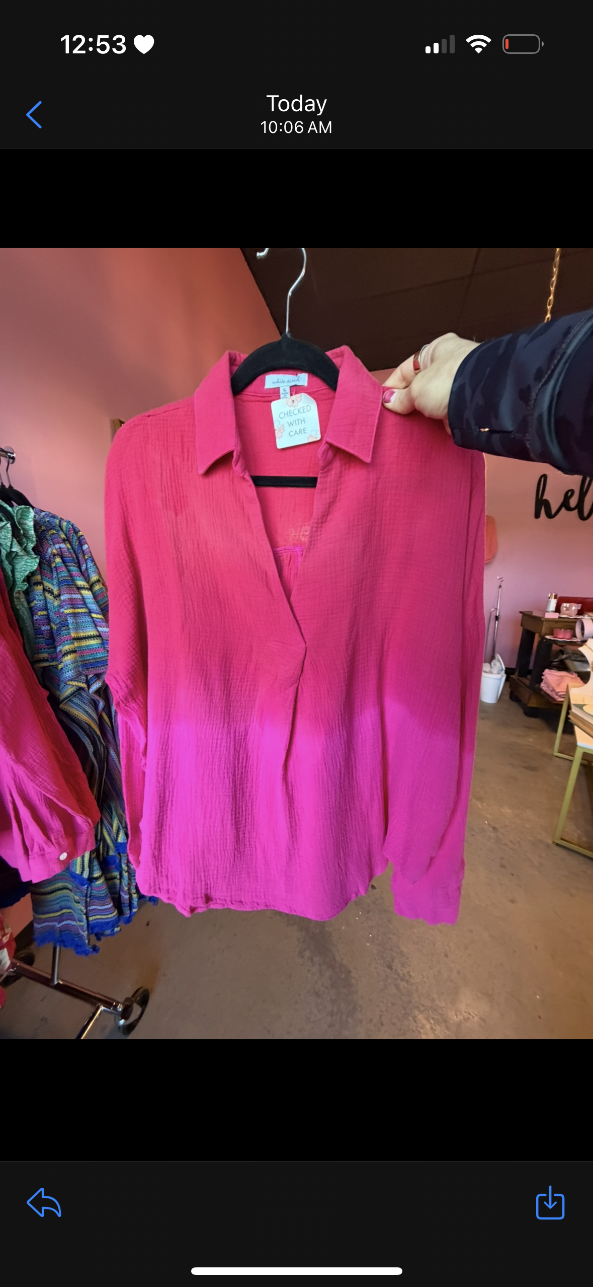 Cherry Linen Top (LG)