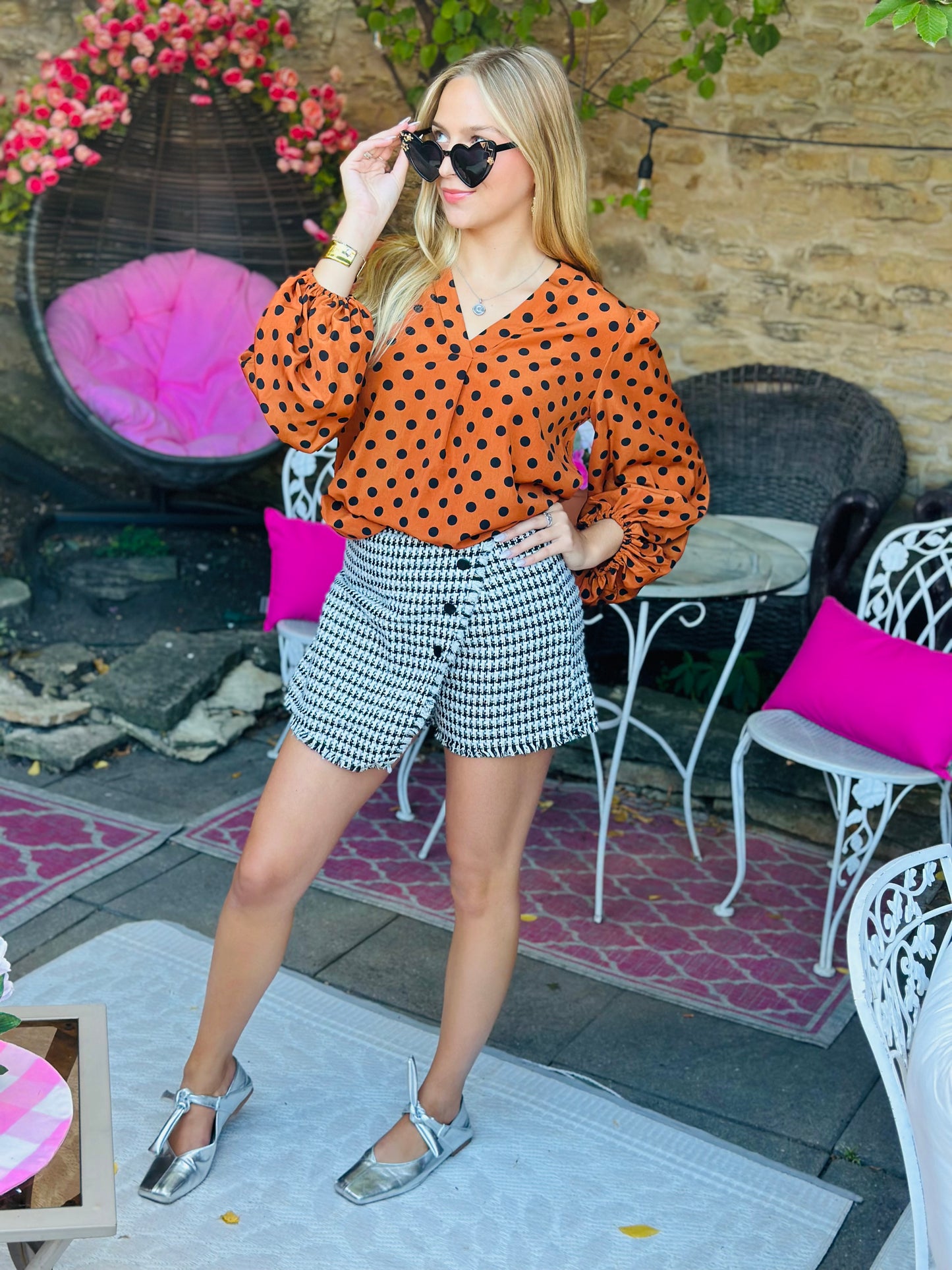 Black Tweed Mini Skort