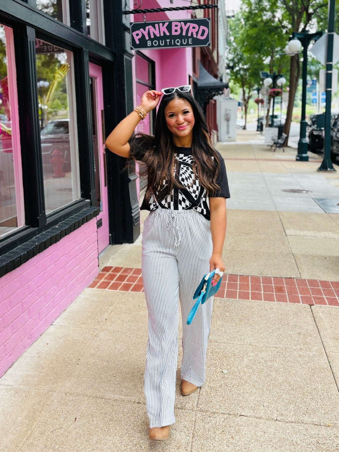 Black+White Strip Pant