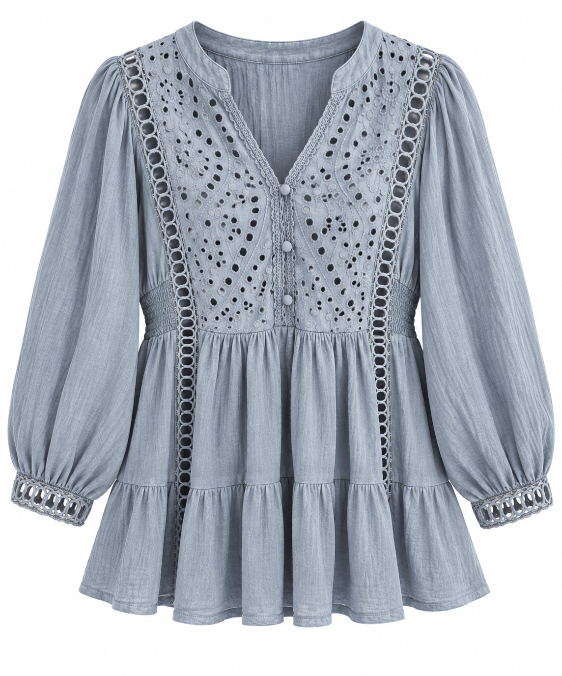 Dusty Blue Scallop Dress (LG)