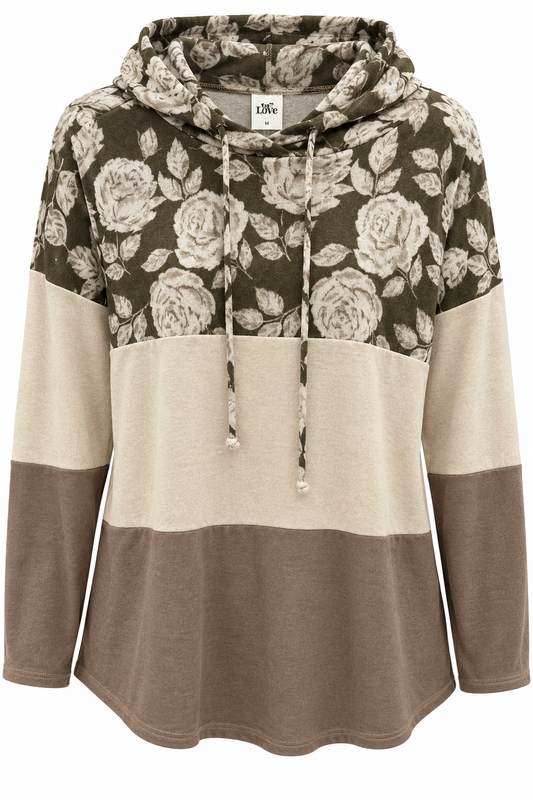 Floral Tri Hoodie LG