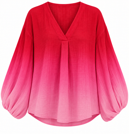 Cherry Linen Top (LG)