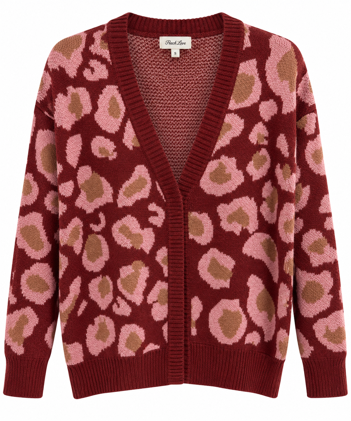 Burgundy Animal Print Cardi