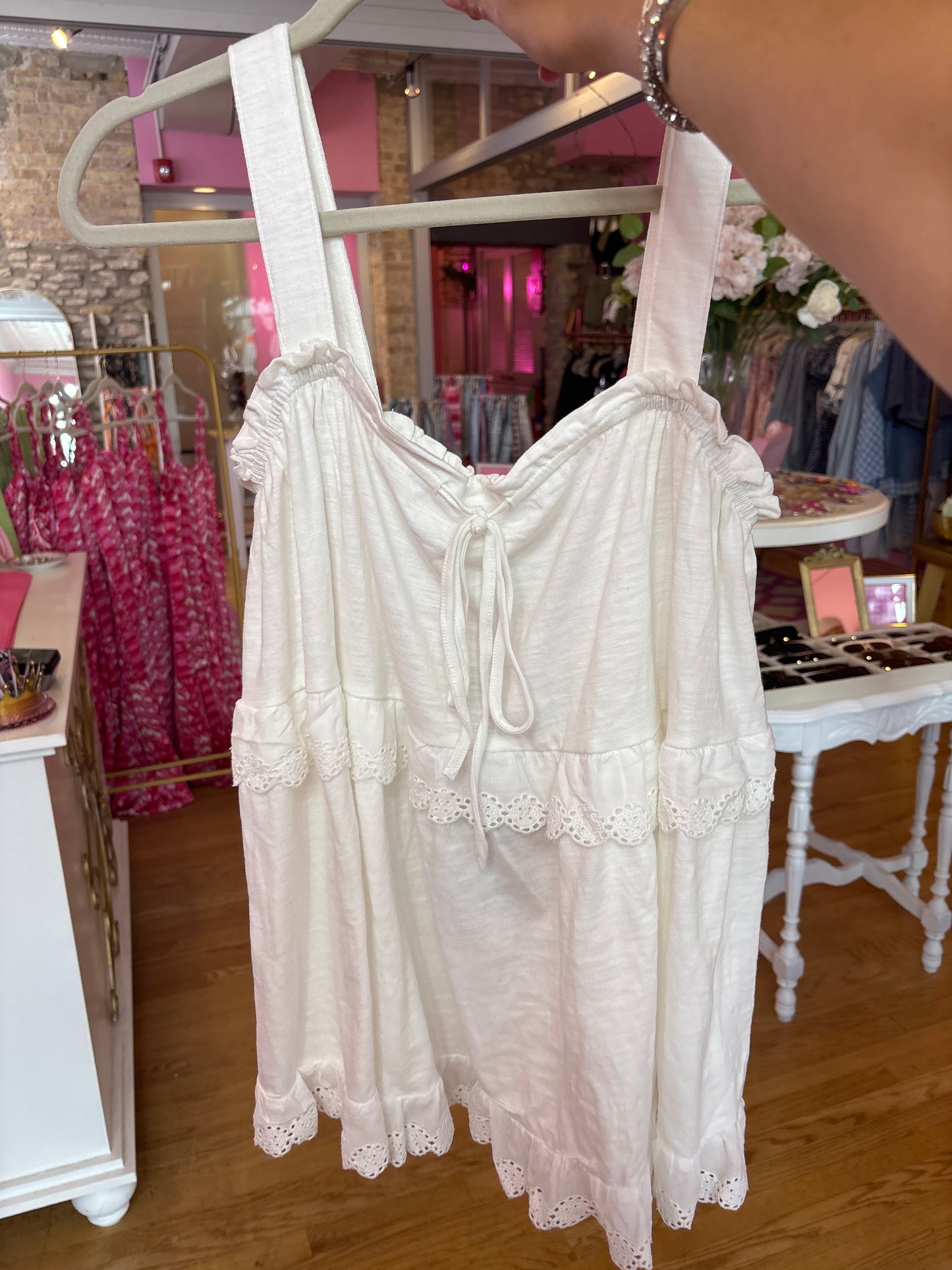 White Babydoll Tank (LG)